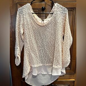 Vanity Cream Textured Blouse